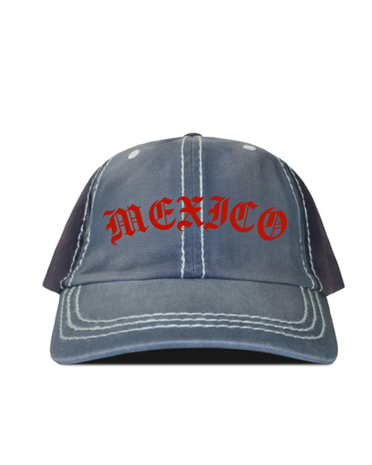 Blue distressed Mexico hat