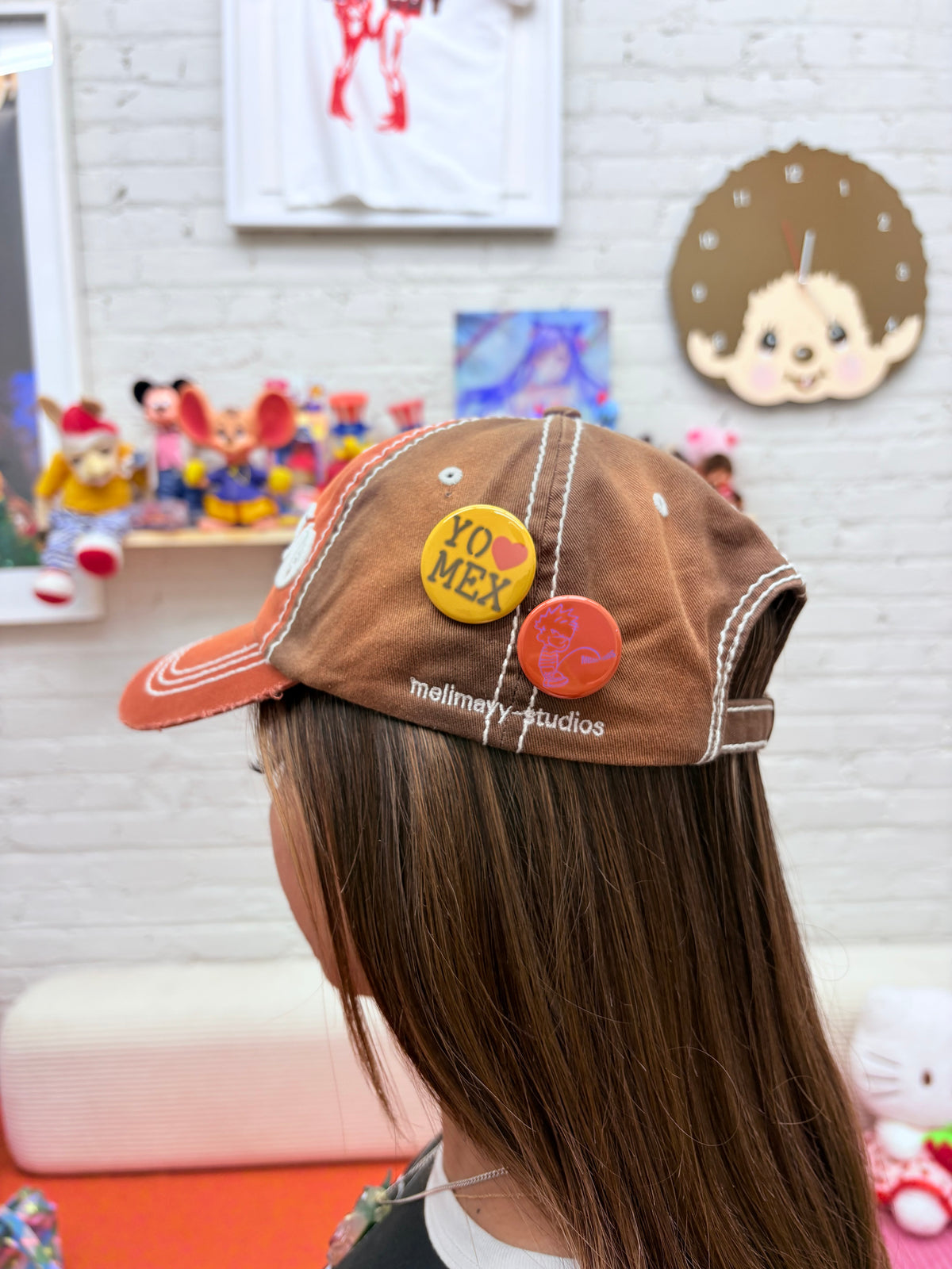 Orange distressed Mexico hat