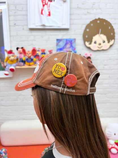 Orange distressed Mexico hat