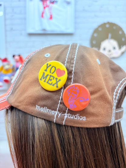Orange distressed Mexico hat