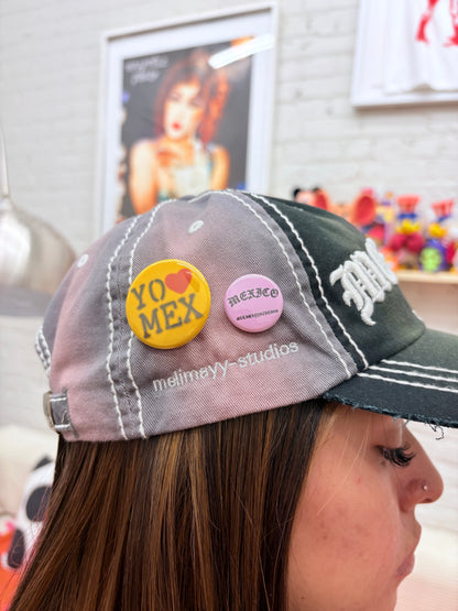 Black distressed Mexico hat