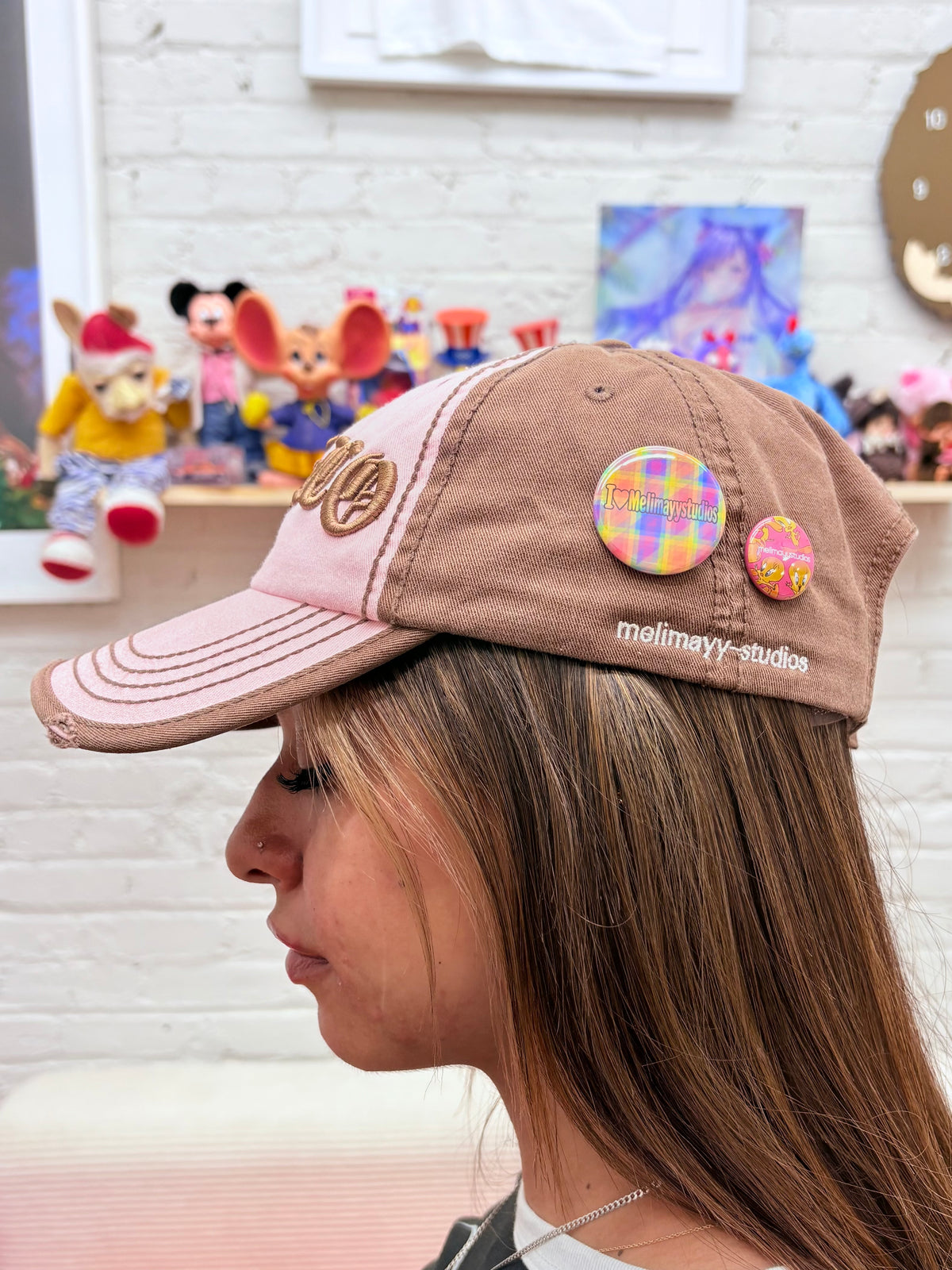 Pink distressed Mexico hat