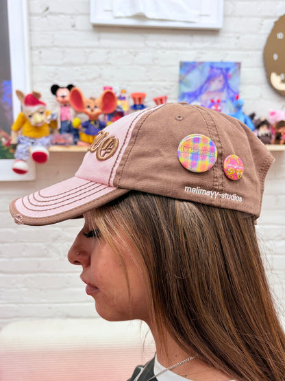 Pink distressed Mexico hat