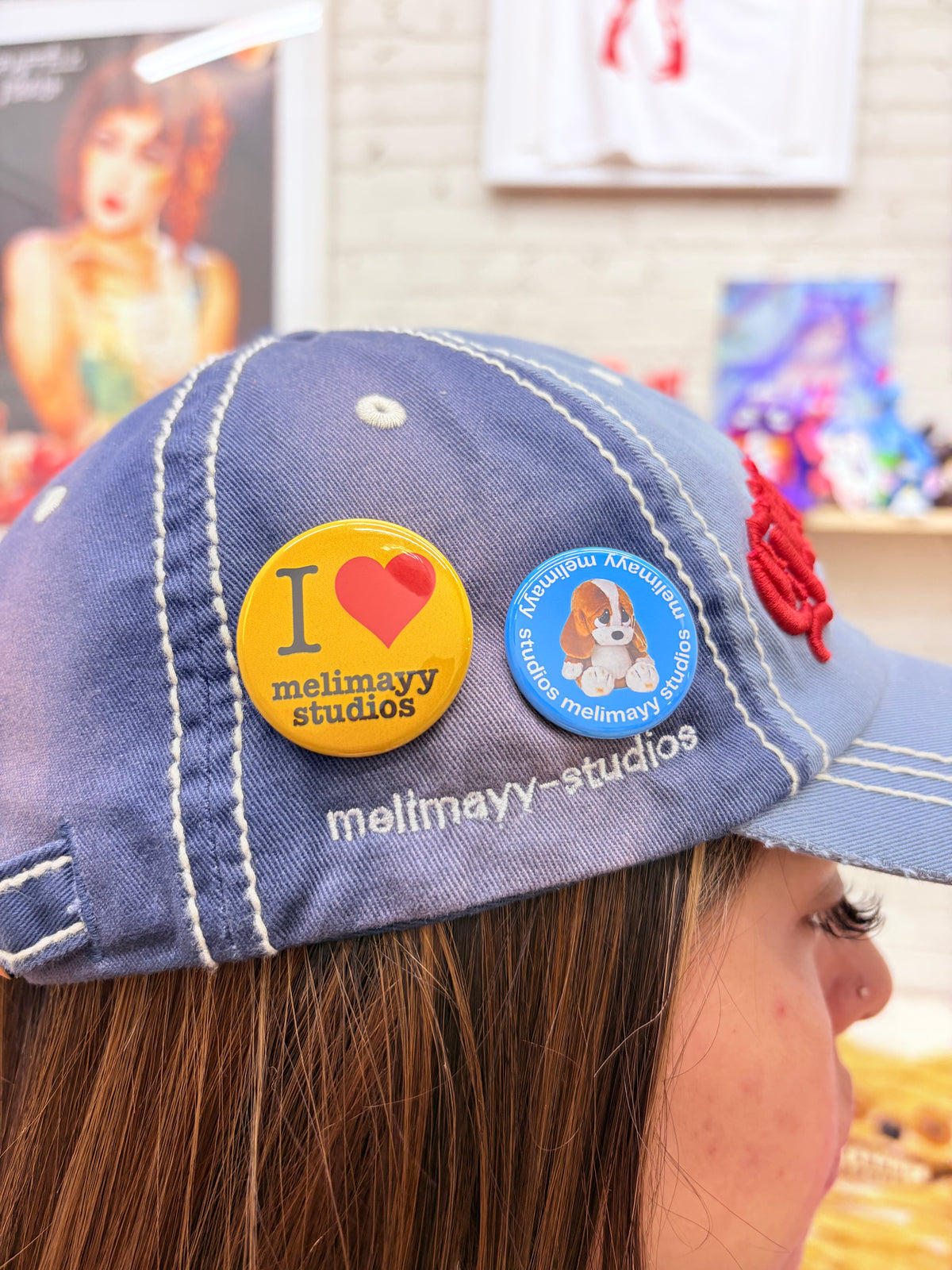 Blue distressed Mexico hat