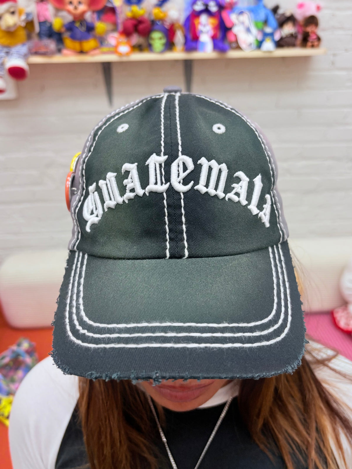 Black distressed Guatemala hat
