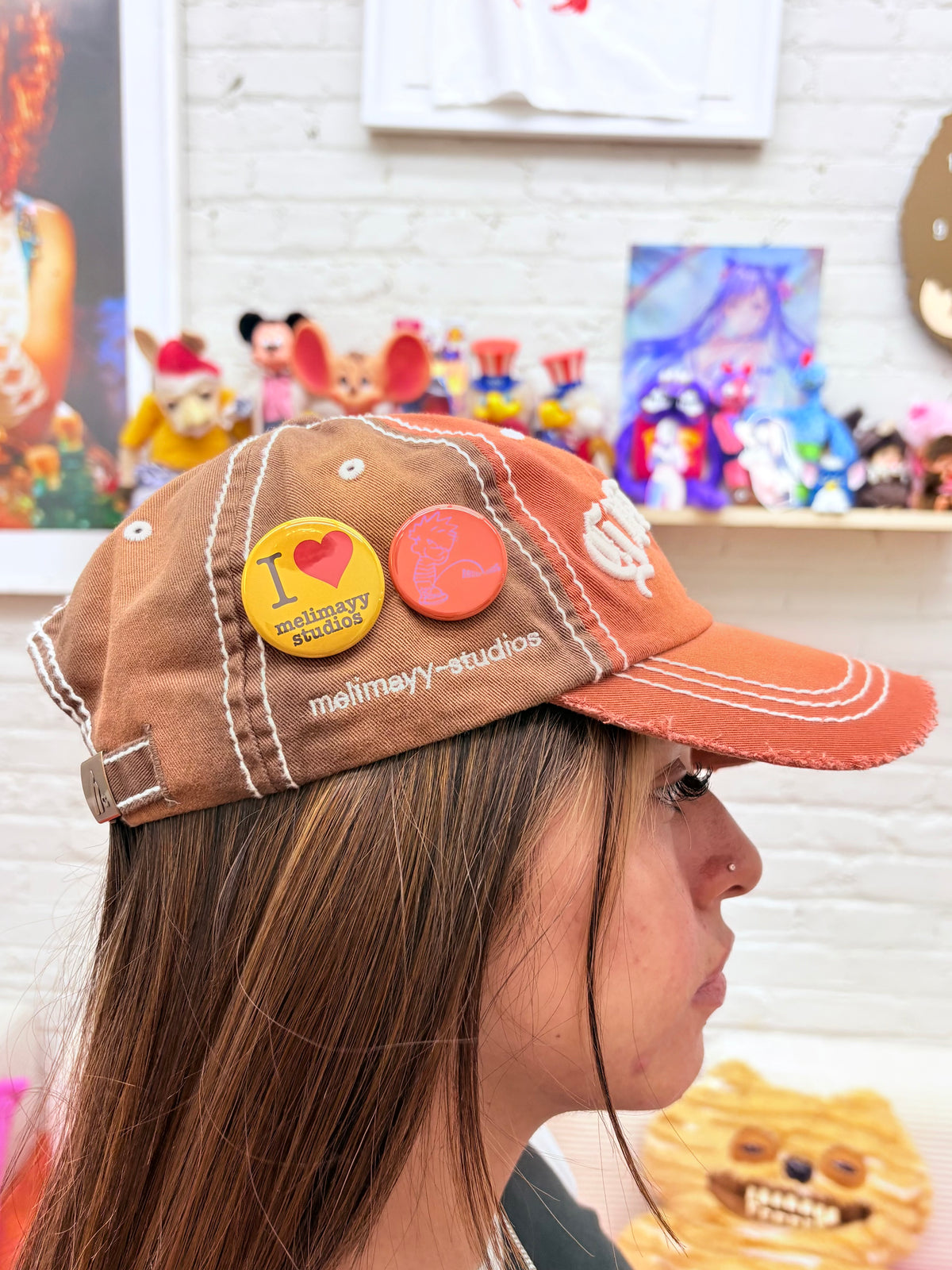 Orange distressed Guatemala hat