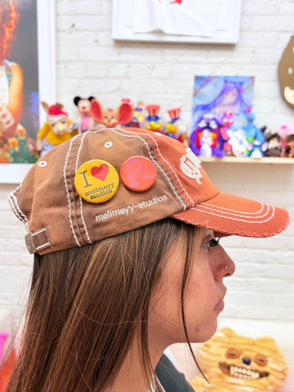 Orange distressed Guatemala hat