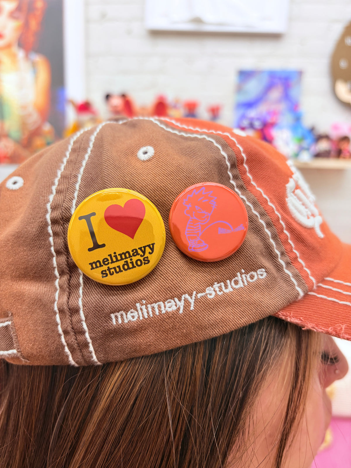 Orange distressed Guatemala hat
